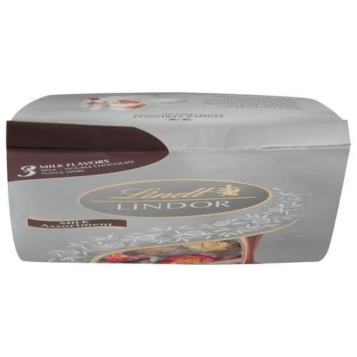 Lindt LINDOR Milk Assorted Chocolate Candy Truffles, Chocolate Candy with Smooth, Melting Truffle Center, 15.2 oz. Bag (Pack of 2)