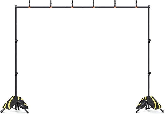Backdrop Stand 10x7.5ft(WxH), Heavy Duty Adjustable Photo Back Drop Stand kit, Suitable for Party, Photography, Weddings