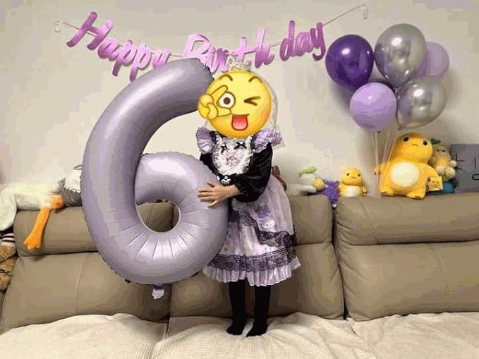 0 Balloon - Lilac Birthday Number Balloons, 40 Inch Large Foil Balloons for Men Women Boys Girls Lilac Themed Birthday Decorations