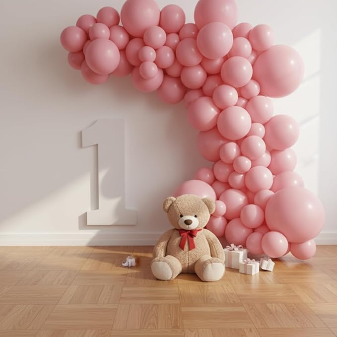 Balloon Garland Arch Kit – 146 Pcs Dusty Pink Balloons for Baby Shower, Birthday, Gender Reveal, Wedding Party – DIY Kit by Vellax™