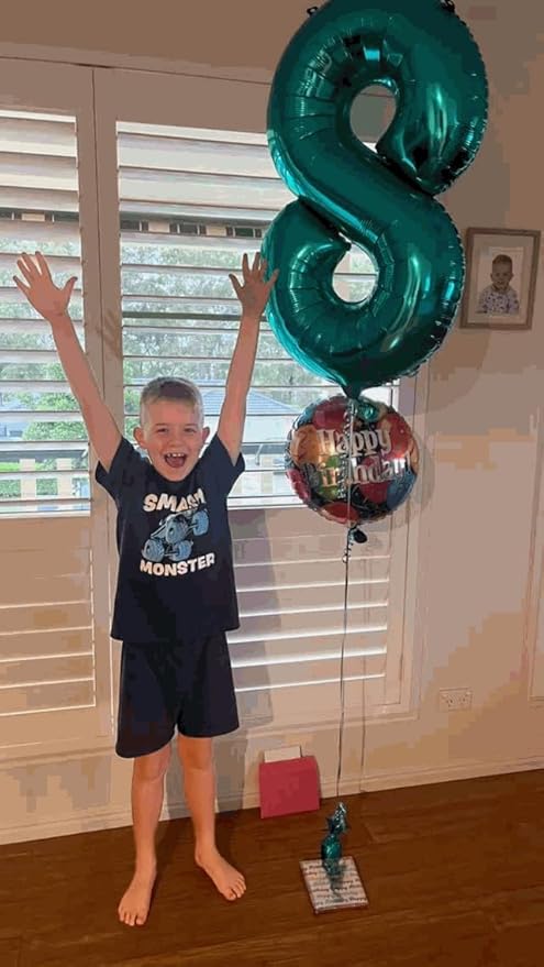 1 Balloon - Teal Birthday Number Balloons, 40 Inch Large Foil Balloons for Men Women Boys Girls Teal Themed Birthday Decorations
