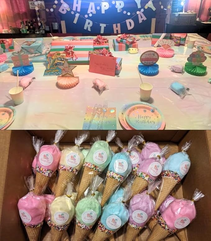 Lupy Lups! Cotton Candy Party Pack - Individually Wrapped Mini Bags, 0.5 oz Each – Perfect for Parties, Stockings & Piñatas – Assorted Flavors – Pack of 30