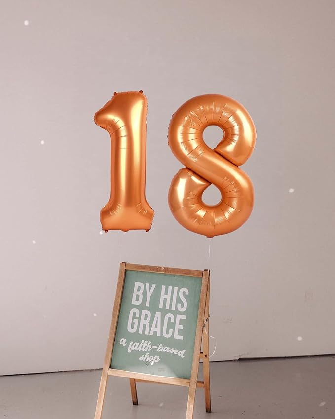 0 Balloon - Orange Birthday Number Balloons, 40 Inch Large Foil Balloons for Men Women Boys Girs Orange Themed Birthday Decorations
