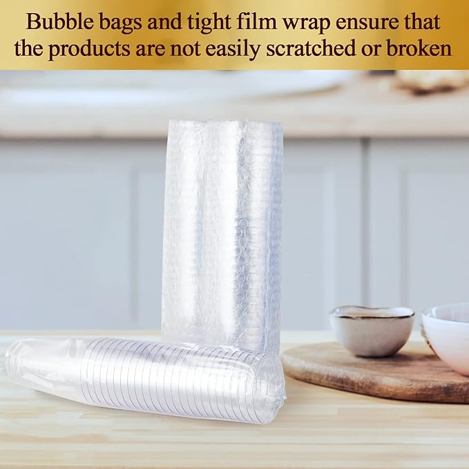 Vplus 150 Pack 12 OZ Reusable Clear Plastic Cups, Disposable Heavy Duty Plastic Cups for Party, Christmas, Wedding, Thanksgiving, Halloween