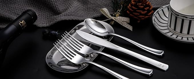 Nervure 300 Pack Silver Plastic Silverware - Disposable Silver Plastic Cutlery Set - Heavy Duty Silverware Include 150 Forks, 75 Knives, 75 Spoons Perfect for Parties, Dinners & Weddings