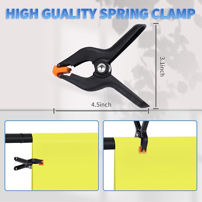 Backdrop Stand, 8.5x10ft(2.6x3m) Photo Studio Adjustable Background Stand Support Kit with 5 Crossbars, 6 Backdrop Clamps and and Carrying Bag for for Photo Video Shooting, Parties, Wedding