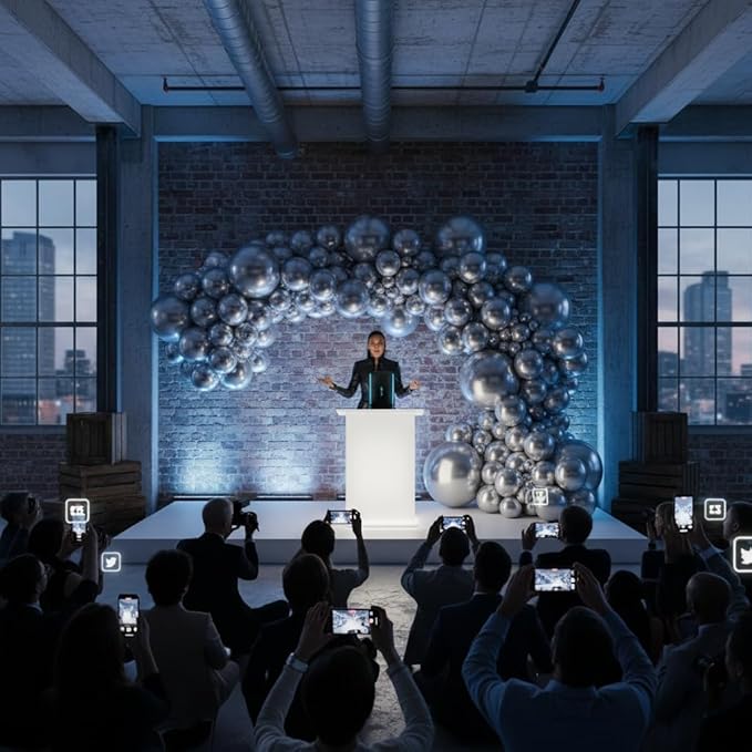 Balloon Garland Arch Kit – 146 Pcs Metallic Silver Balloons for Baby Shower, Birthday, Gender Reveal, Wedding Party – DIY Kit by Vellax™