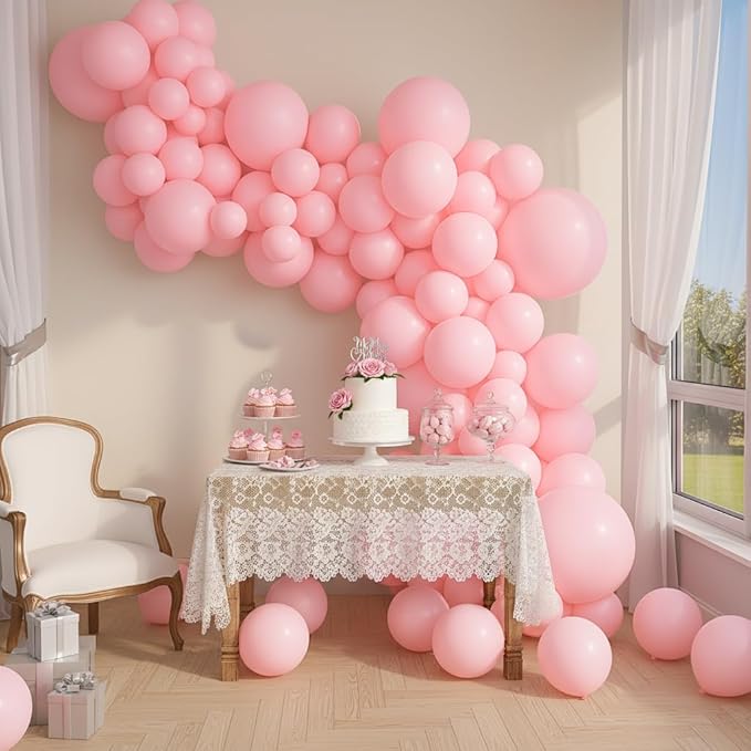 Balloon Garland Arch Kit – 146 Pcs Light Pink Balloons for Baby Shower, Birthday, Gender Reveal, Wedding Party – DIY Kit by Vellax™