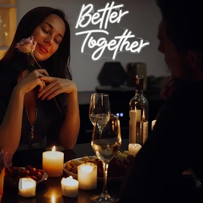 Ulalaza LED Neon Sign Night Light for Wall Party Décor Bedroom Room Bar Wedding Home Birthday Art Decoration Christmas with USB Chain Light modulator 5v (lets party blue)