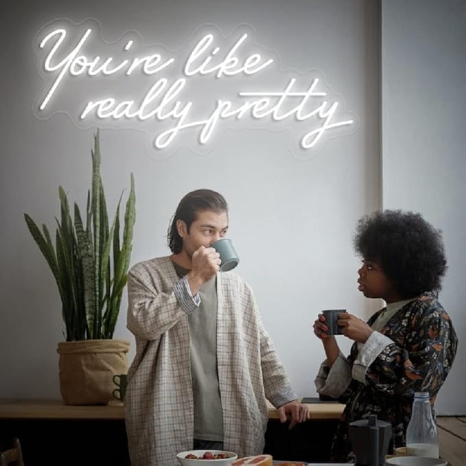 LED Neon Sign Night Light for Wall Party Décor Bedroom Room Bar Wedding Home Birthday Art Decoration Christmas with USB Chain Light modulator 5v (lets party blue)