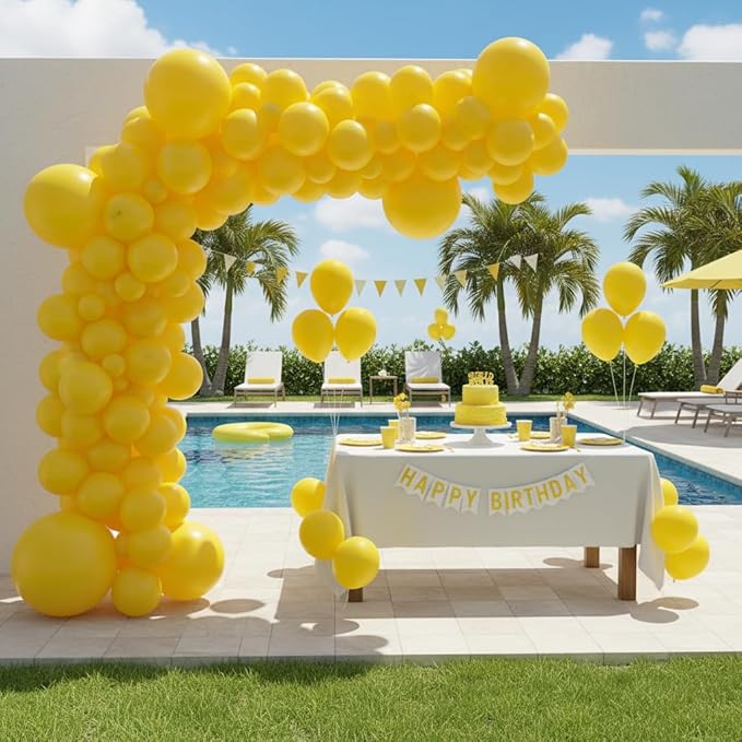 Balloon Garland Arch Kit – 146 Pcs Yellow Balloons for Baby Shower, Birthday, Gender Reveal, Wedding Party – DIY Kit by Vellax™