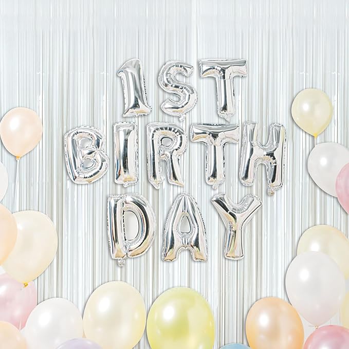 White Party Streamers Foil Fringe Backdrop Curtains Tinsel Streamers Birthday Party Decorations Fringe Backdrop for Birthday Party Graduation Bridal Shower