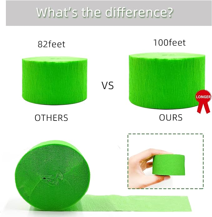 1200 feet Glow Crepe Paper Streamers UV Glow Party Neon Streamer Black Light Reactive Fluorescent Neon Paper Party Streamers Glow in The Dark Wedding Birthday Blacklight Party Decorations