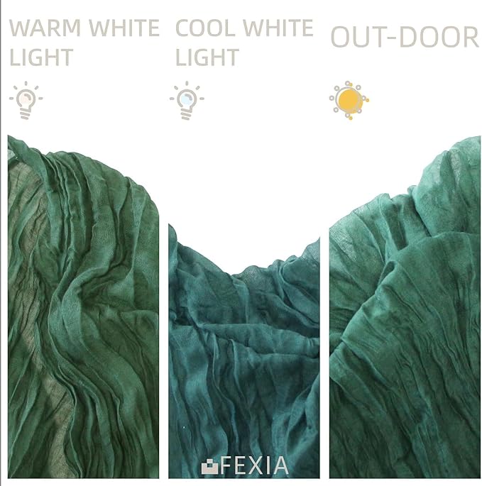 FEXIA 6 Pack Emerald Green Christmas Table Runner St Patrick's Day Decorations 35x120 Inches for Gauze Table Runner Bridal Shower Wedding Party Centerpiece Engagement Table Decoration (Emerald Green)