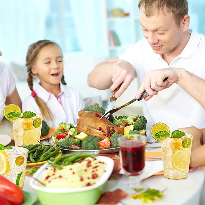 JOLLY CHEF 200 Pack 10 oz Gold Glitter Plastic Party Cups, Disposable Plastic Tumblers, Gold Drinking Glasses with Glitter Suitable for Wedding, Thanksgiving Day, Christmas Halloween