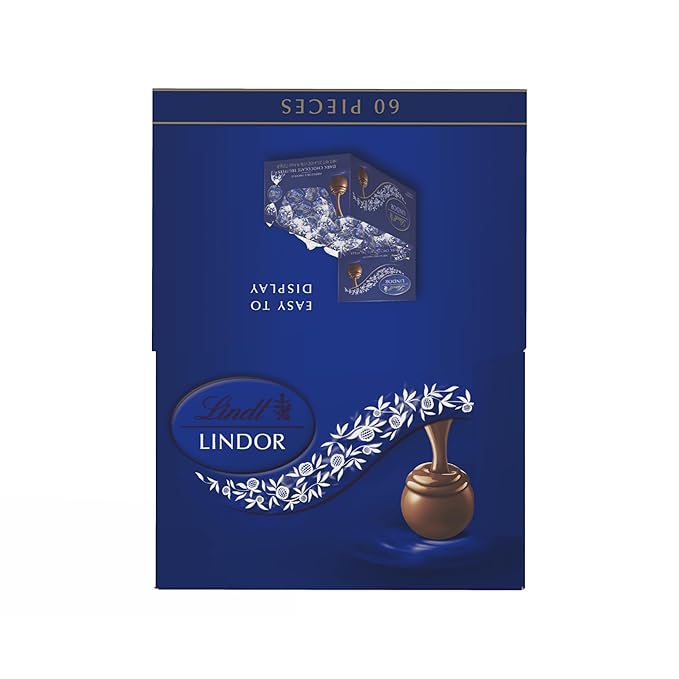 Lindt LINDOR Dark Chocolate Candy Truffles, Dark Chocolate with Smooth, Melting Truffle Center, 25.4 oz., 60 Count
