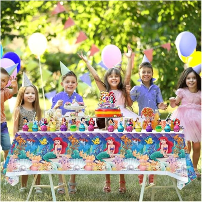 25Pcs Princess Cake Decorations with 24pcs Cupcake Toppers 1pcs Cake Topper for Princess Themed Birthday Party Supplies