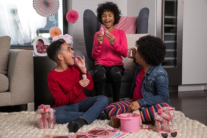 Baby Bottle Pop Candy Pink Lollipops, 10 Ct Bulk Lollipops with Dipping Powder in Pink Strawberry Flavor, Full Size, Individually Wrapped Christmas Candy for Party Favors, Gender Reveal, Baby Showers