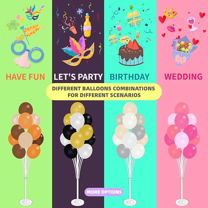 Balloon Column Kit Set of 2 With Balloons Included - Balloon Tower with Stand, Base, and Pole,Backdrop Decoration for Wedding, Baby Shower, Birthday Party, or Bachelorette Parties (Gold Blue white)