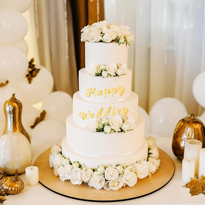 126 PCS Custom Name Cake Topper Acrylic Letters DIY Personalized A-Z & 0-9 Number Alphabet Cake Decoration For Wedding Anniversary Baby Shower Party Birthday Supplies(Gold)