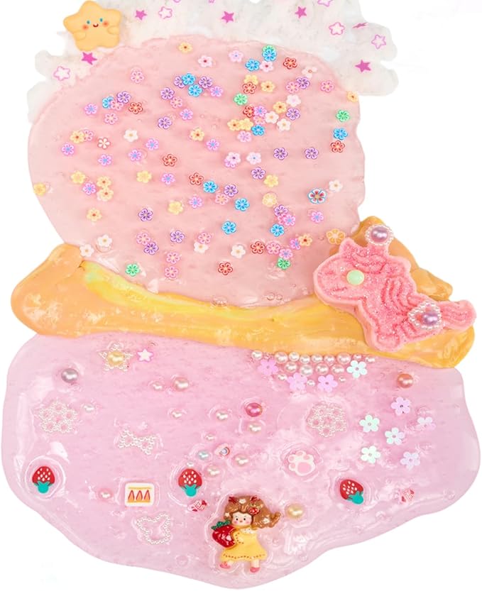 Slime 7 Packed for Kids,Super Soft and Non-Sticky Stress Relief Clear Slime Kit Toy for Christmas Day Gift,DIY Butter Slime Party Favor (Type 7)