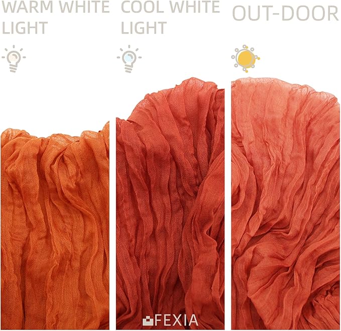 FEXIA 6 Pack Terracotta Table Runner 35x120 Inches Rust Cheesecloth Table Runner Rustic Burnt Orange Gauze for Boho Wedding Decor Reception Bridal Shower Centerpiece Engagement (Terracotta)