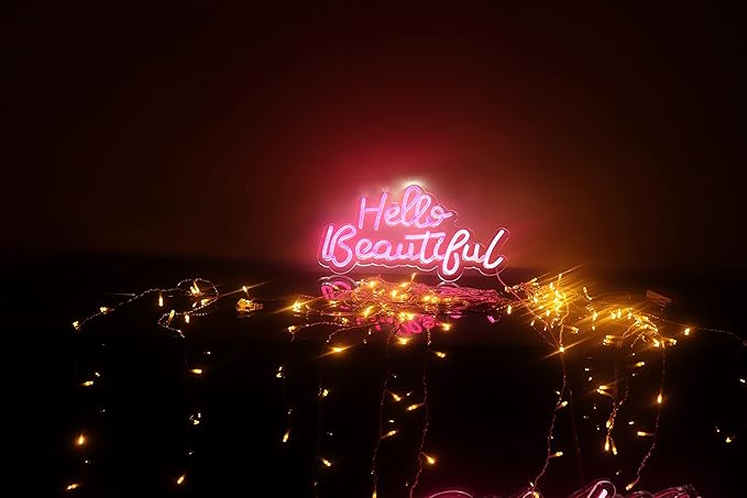 LED Neon Sign Night Light for Wall Party Décor Bedroom Room Bar Wedding Home Birthday Art Decoration Christmas with USB Chain Light modulator 5v (lets party blue)