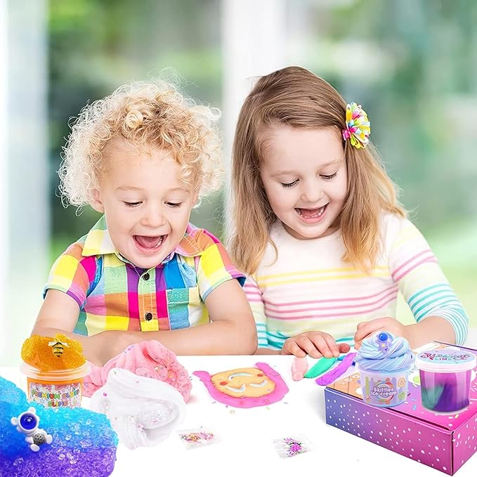 Crunchy Slime Set 12 Packed for Kids,Super Soft and Non-Sticky Stress Relief Clear Slime Toy,DIY Butter Slime Party Favor for Girls & Boys Party Favors Red Slime Totally 25OZ (Type 6)