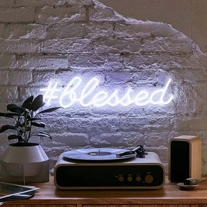Ulalaza LED Neon Sign Night Light for Wall Party Décor Bedroom Room Bar Wedding Home Birthday Art Decoration Christmas with USB Chain Light modulator 5v (lets party blue)