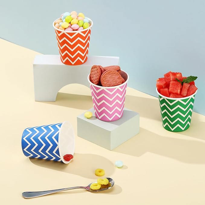 1000 Pack 5oz Paper Cups, Multicolor Paper Disposable Cups, Small Mouthwash Cups, Cold Beverage Drinking Cup for Party, Travel and Event (Strip)