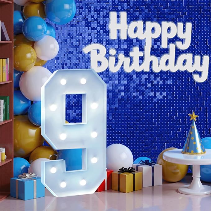 4FT Marquee Light Up Number, Giant Large Number PRE-CUT Foam Board Sign DIY Party Decor for Wedding, Birthday, Anniversary, Graduation, Holiday&Home Supplies (Number 9)