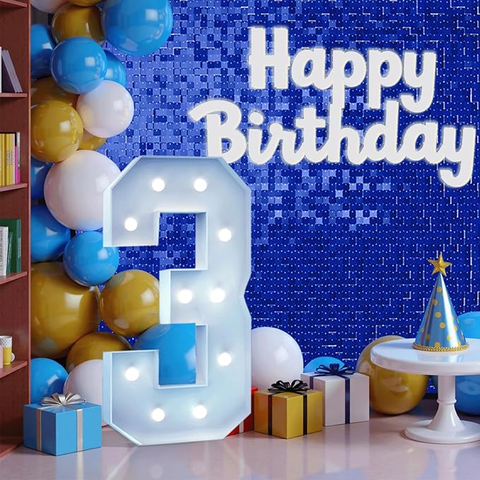4FT Marquee Light Up Number, Giant Large Number PRE-CUT Foam Board Sign DIY Party Decor for Wedding, Birthday, Anniversary, Graduation, Holiday&Home Supplies (Number 3)