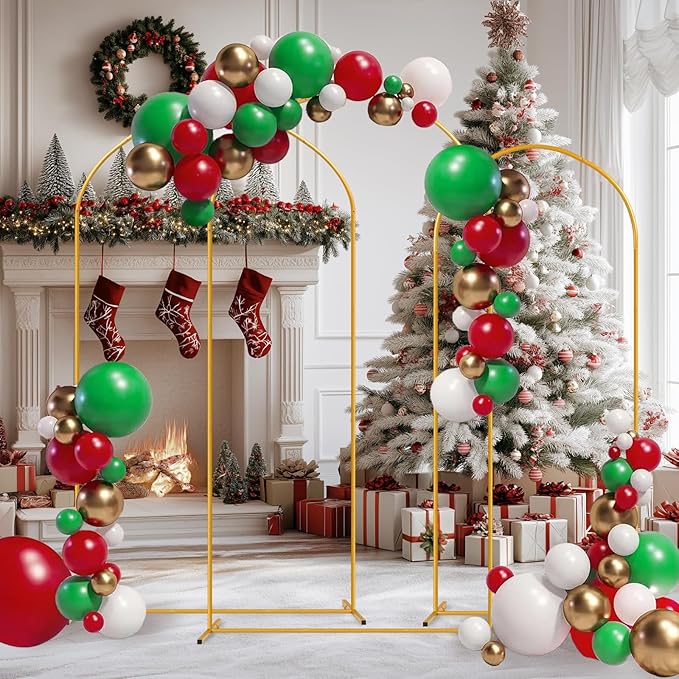 Tamodan 3 Pack Metal Wedding Arch (7.2ft+6.6ft+6ft) - Tool-Free Assembly | Photo Booth Backdrop for Outdoor Weddings, Engagement Shoots, Baby Showers, Balloon Arch (Incl. Ground Stakes)