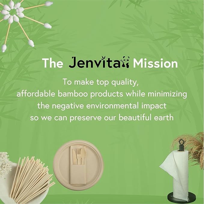 100% Bamboo Knives Set - 100 Biodegradable Utensils (100 Knives) | Reusable or Disposable Bamboo Flatware | Compostable FSC Certified Knives for Weddings, Camping, Parties