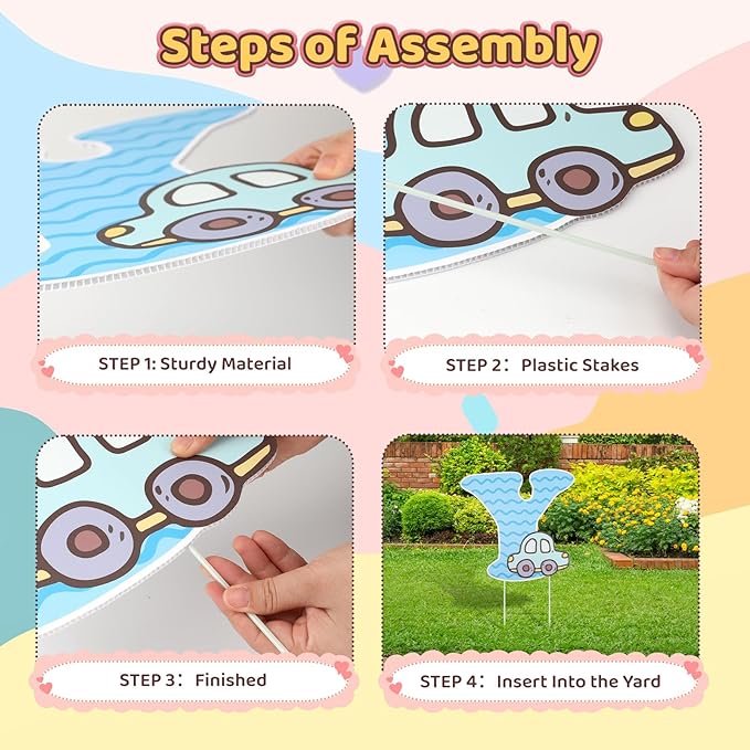 11 Pcs Gender Reveal Yard Sign Set with Stakes - Baby Shower Yard Signs for Newborn, Boy or Girl Gender Reveal Party, Lawn, Patio, Garden, or Outdoor Displays