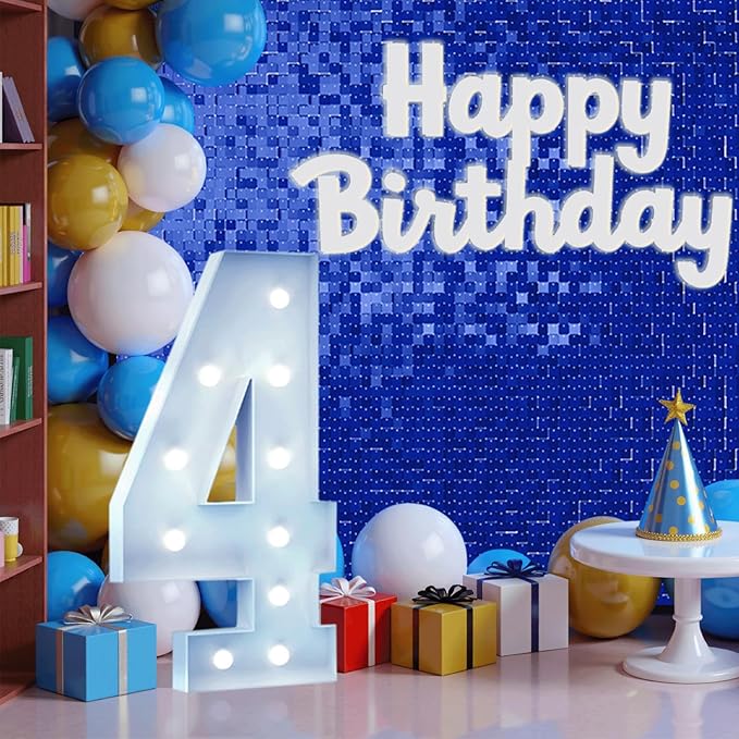 4FT Marquee Light Up Number, Giant Large Number PRE-CUT Foam Board Sign DIY Party Decor for Wedding, Birthday, Anniversary, Graduation, Holiday&Home Supplies (Number 4)