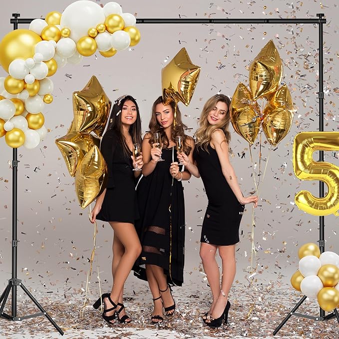 Backdrop Stand 10 x 8 FT for Photography Studio, Telescopic Adjustable Background Stand for Parties, Photoshoot Backdrop Stand with Spring Clamps, Sandbags, Carry Bag