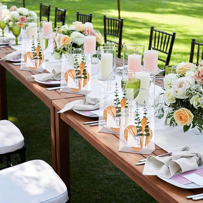 55Pcs Baby Shower Prizes for Game Winners 6 Sets Charcuterie Board with Spoons Butter Spreaders Forks Plaid Towel Thanks Card and Gift Bags for Bridal Shower Favors Party (Heart Shaped)