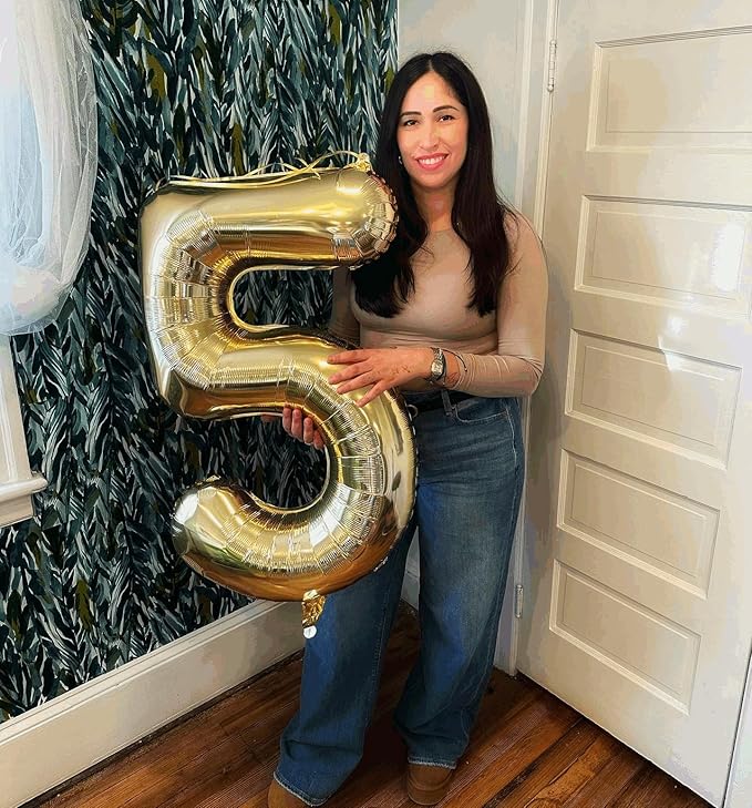 1 Balloon - Champagne Gold Birthday Number Balloons, 40 Inch Large Foil Balloons for Men Women Boys Girls Champagne Gold Themed Birthday Decorations