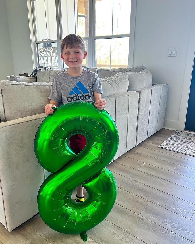 0 Balloon - Dark Green Birthday Number Balloons, 40 Inch Large Foil Balloons for Men Women Boys Girls Dark Green Themed Birthday Decorations