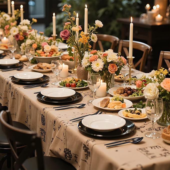 Rubtlamp 90Pcs Plastic Black Silverware, New Year black Disposable Cutlery, Plastic Utensils Heavy Duty include 30 Disposable Knives,60 plastic Forks and Spoons, black Cutlery For New Year Party