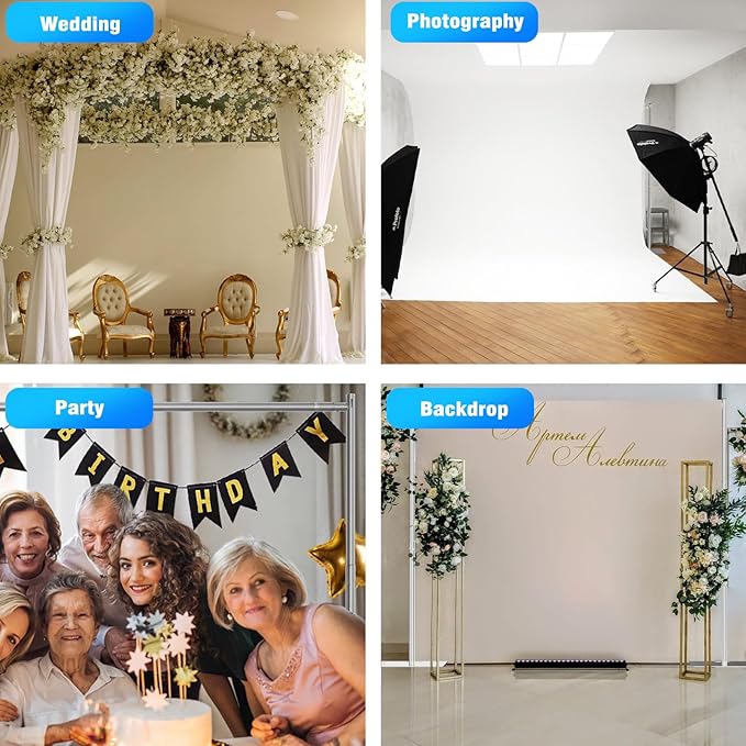 Pipe and Drape Backdrop Stand Kit Backdrop Stand For Parties 10ftx10ft Adjustable Photo Backdrop Stand Heavy Duty Background Stand for Wedding Banquet Decorations Silvery