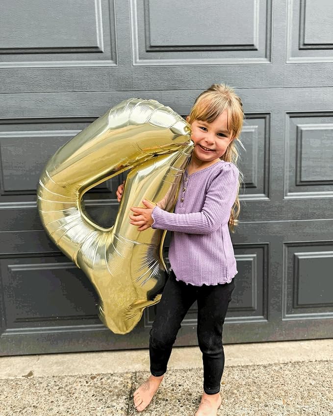 0 Balloon - Champagne Gold Birthday Number Balloons, 40 Inch Large Foil Balloons for Men Women Boys Girls Champagne Gold Themed Birthday Decorations