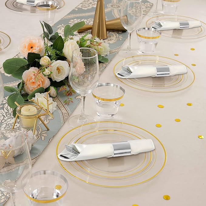 75 Pack Pre Rolled Silver Plastic Silverware Set,Wrapped Plastic Cutlery Set with Napkin Include 75 Forks,75 Spoons,75 Knives and 75 White Napkins for Party, Wedding,Birthday,Christmas