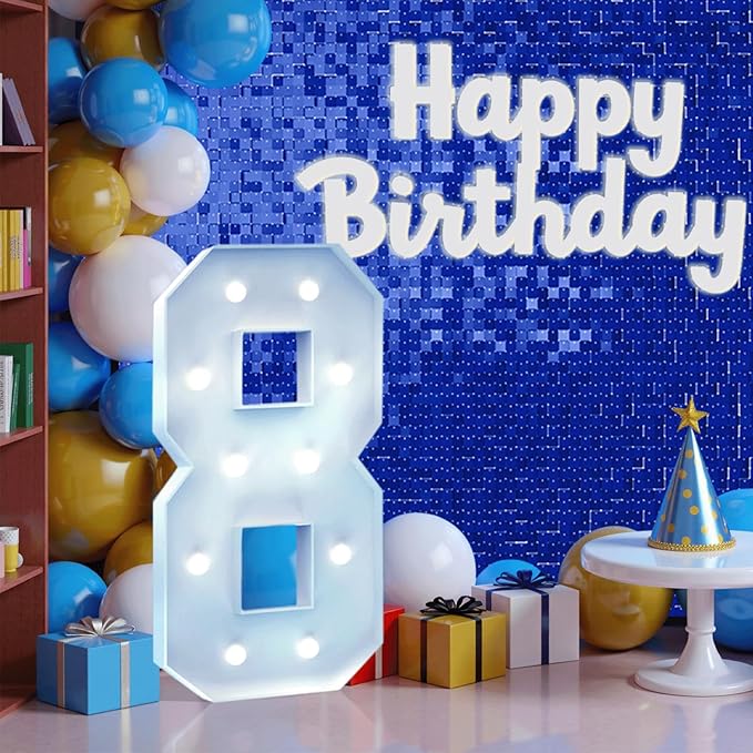 4FT Marquee Light Up Number, Giant Large Number PRE-CUT Foam Board Sign DIY Party Decor for Wedding, Birthday, Anniversary, Graduation, Holiday&Home Supplies (Number 7)