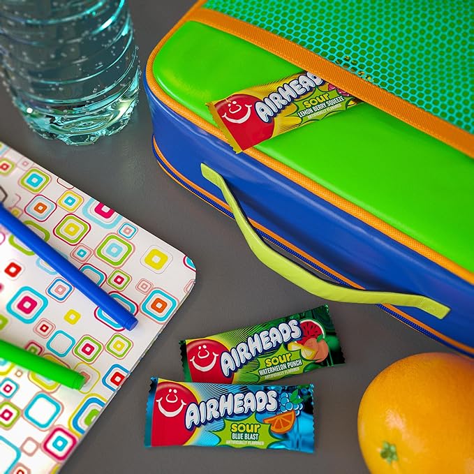 Airheads SOUR Candy Bars, Sour Watermelon Punch Flavored, Bulk, Concessions, Parties, Pack of 36 Bars