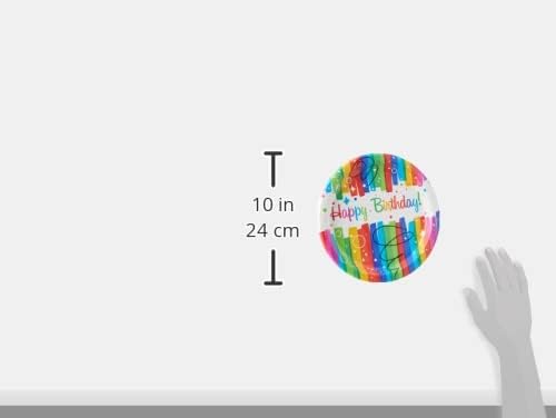 Multicolor Rainbow Ribbons Dinner Paper Plates - 9" (8 Count), Eye-catching & Eco-friendly - Perfect For Birthday Celebrations