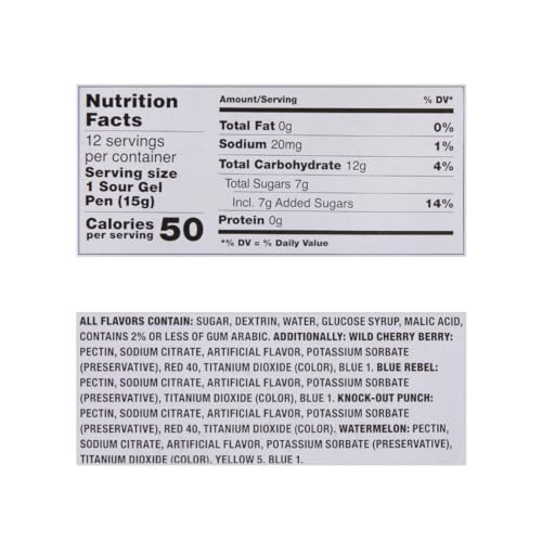 Juicy Drop Sour Candy Gel Pens – 12 Ct Full Size Candy Variety Pack, Assorted Fruity Flavors, Fun Sour Candy Party Favors & Goodie Bag Gifts for Kids, Great Stocking Stuffers & Holiday Treats