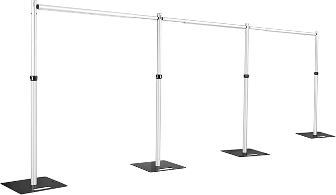 10x30Ft Pipe and Drape Stand, Heavy Duty Backdrop Stand, 6-10' Tall x 10-30' Wide Adjustable Pipe and Drape, Backdrop Stand, Aluminium Backdrop Stand for Event,Birthday Party and Wedding Decor
