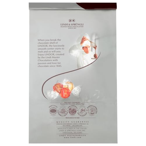Lindt LINDOR Milk Assorted Chocolate Candy Truffles, Chocolate Candy with Smooth, Melting Truffle Center, 15.2 oz. Bag (Pack of 2)